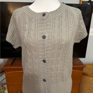 SHEIN Gray Button Down Knit Top